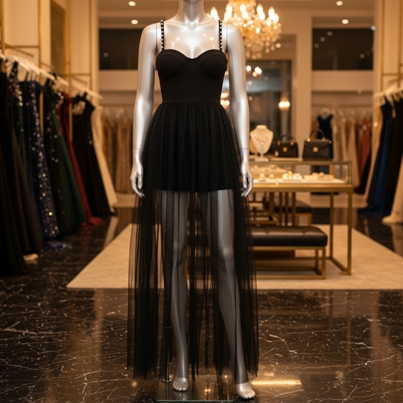 TULLE SHORTS JUMPSUIT - Picture 6 of 6